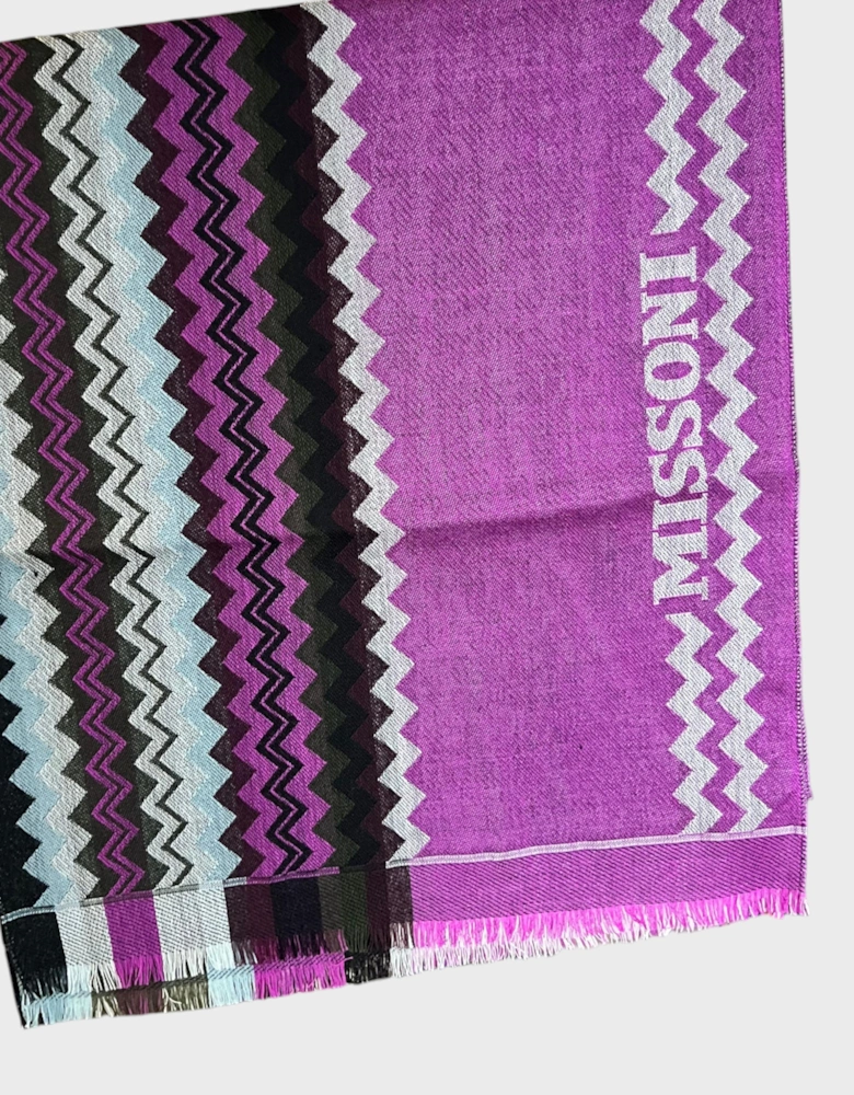 Fuchsia Scarf Wool Purple