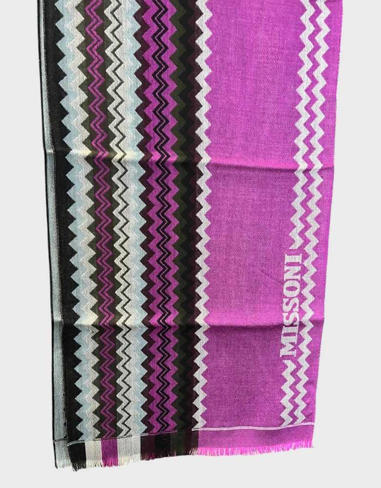 Fuchsia Scarf Wool Purple