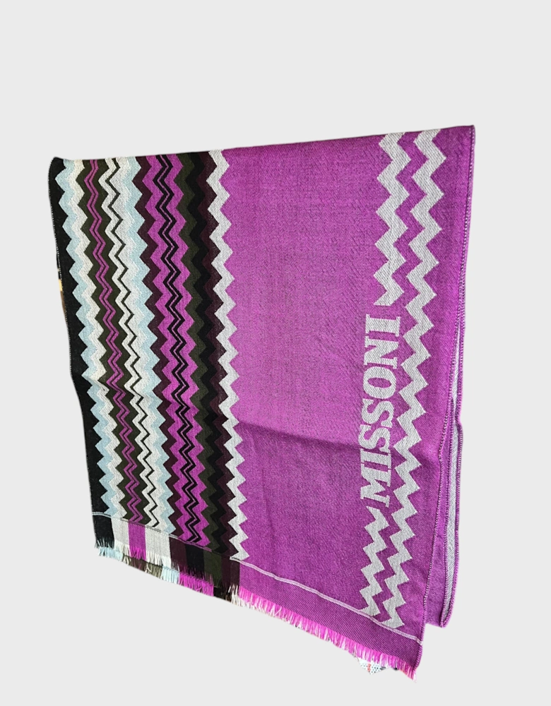 Fuchsia Scarf Wool Purple