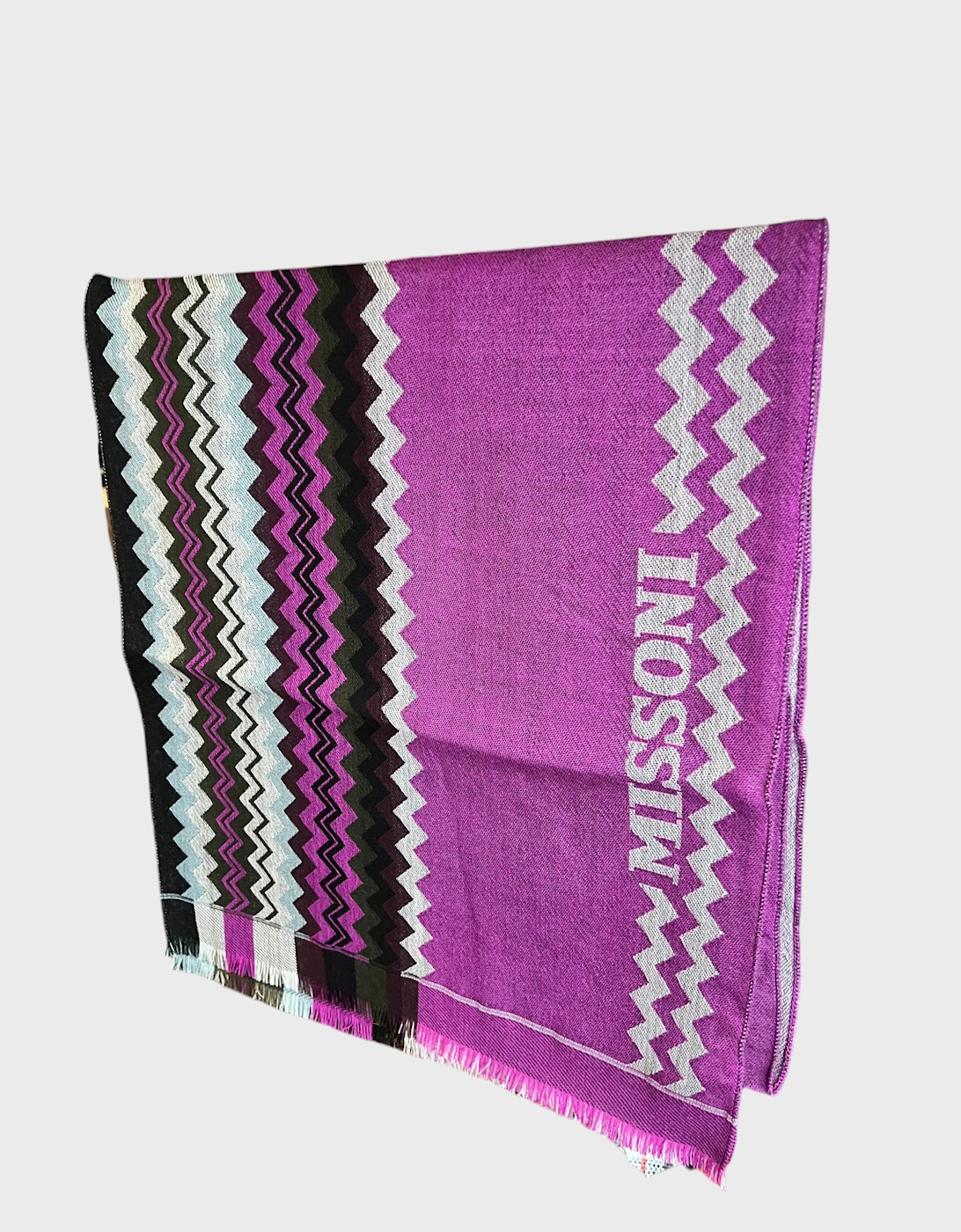 Fuchsia Scarf Wool Purple