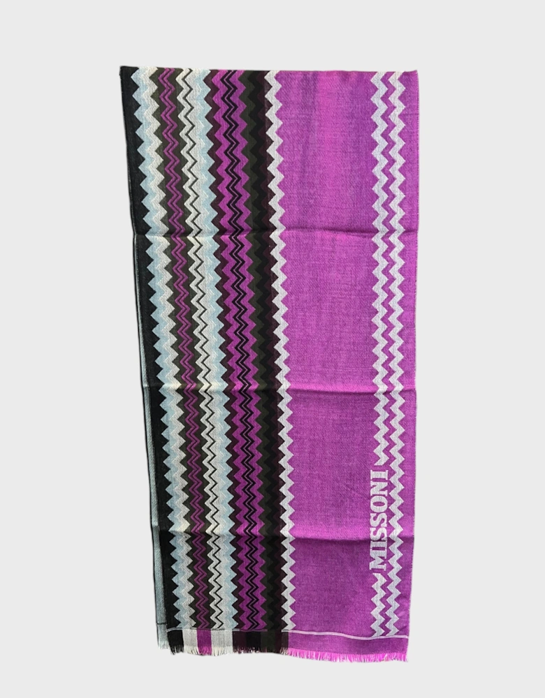 Fuchsia Scarf Wool Purple