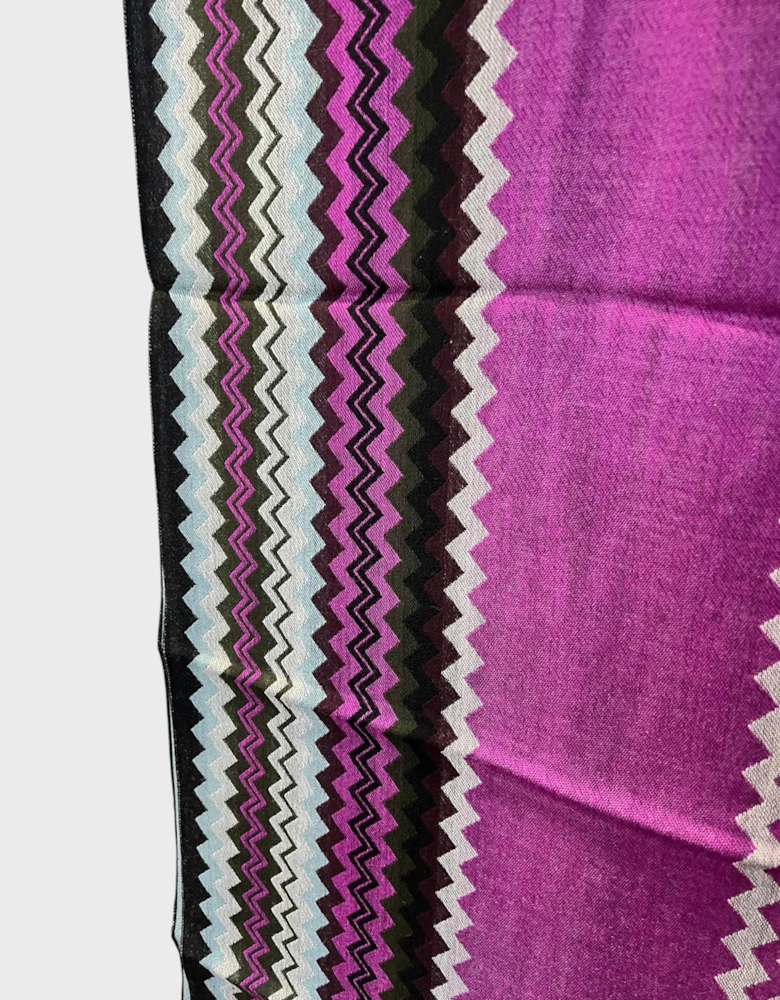 Fuchsia Scarf Wool Purple
