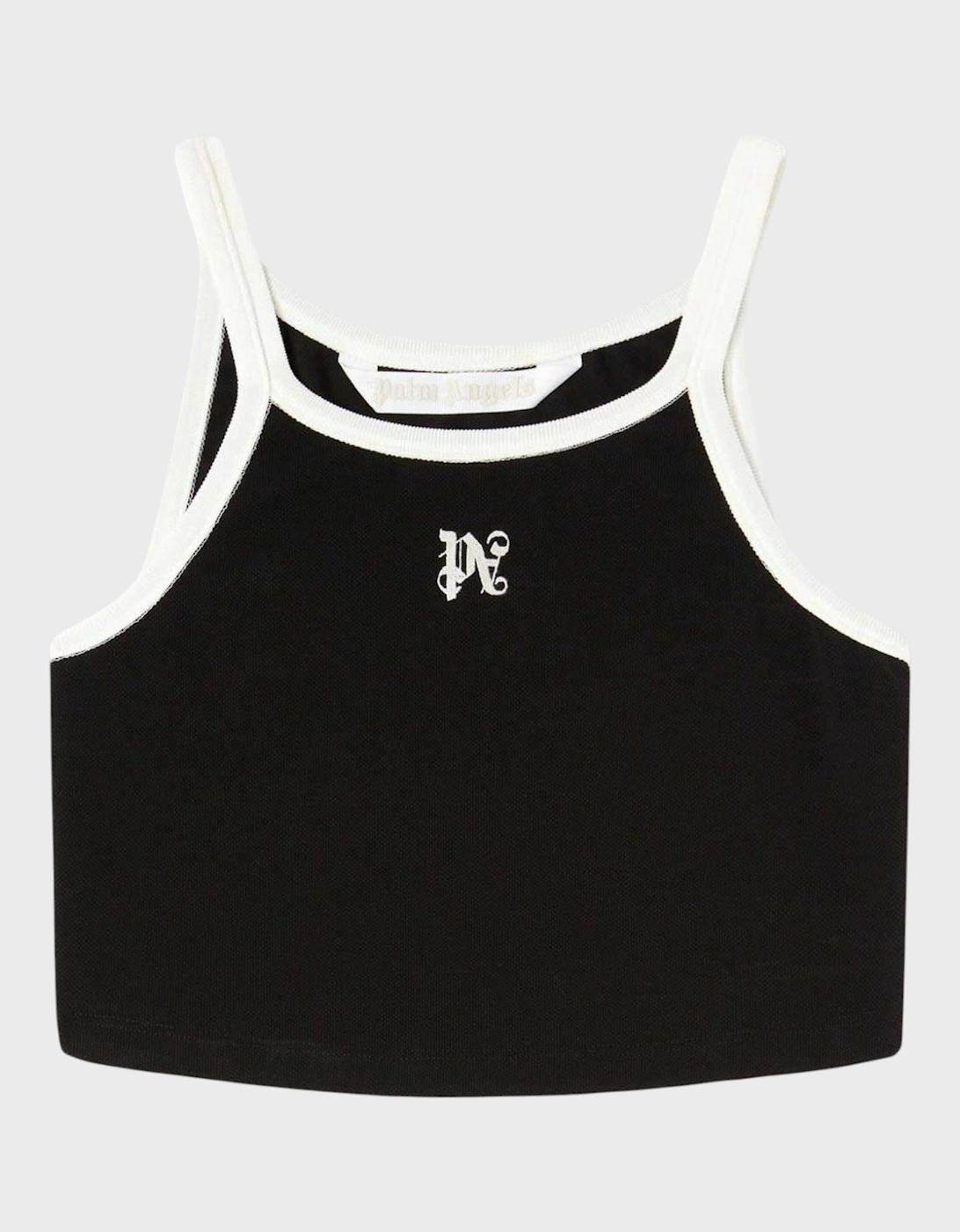 Women's Palm Angels Monogram Tank Top Black White - Size: 14