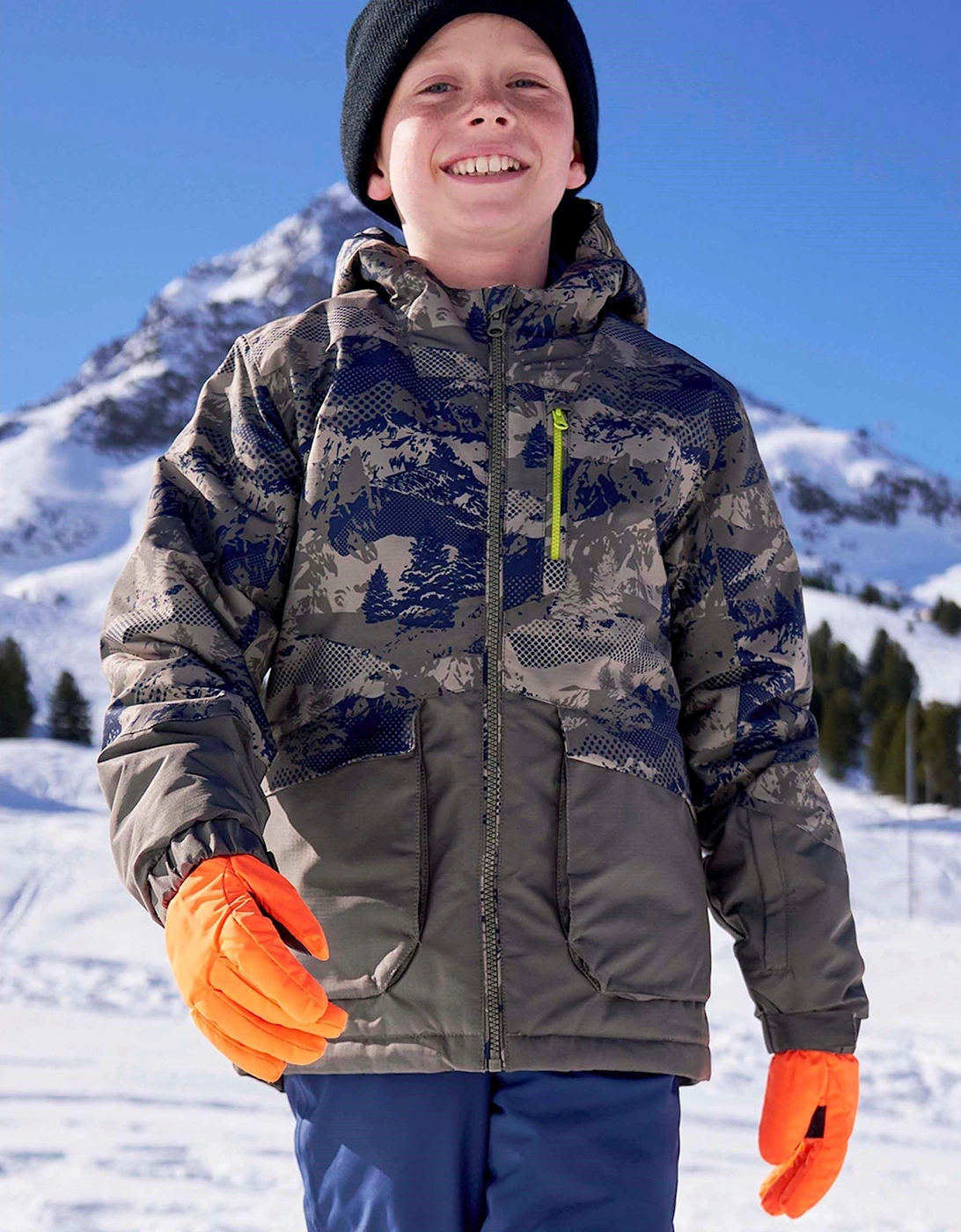 Mountain Warehouse Boys Green Childrens/ Cosmos Water Resistant Ski Jacket - Size: 3 Years/4 Years Kids