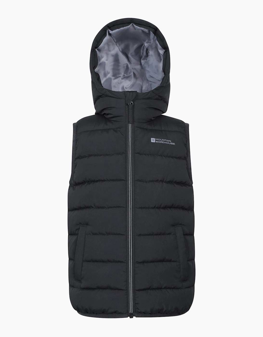 Mountain Warehouse Mountain Warehouse Childrens/Kids Rocko Water Resistant Hooded Sleeveless Body Warmer - Black