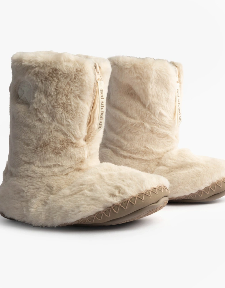 Bedroom Athletics MONROE Womens Faux Fur Boot Slippers Cream/Moonrock