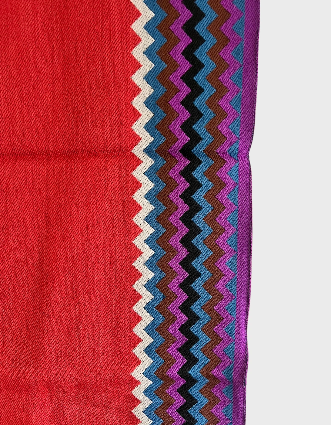 Wool Zigzag Multi Scarf Red
