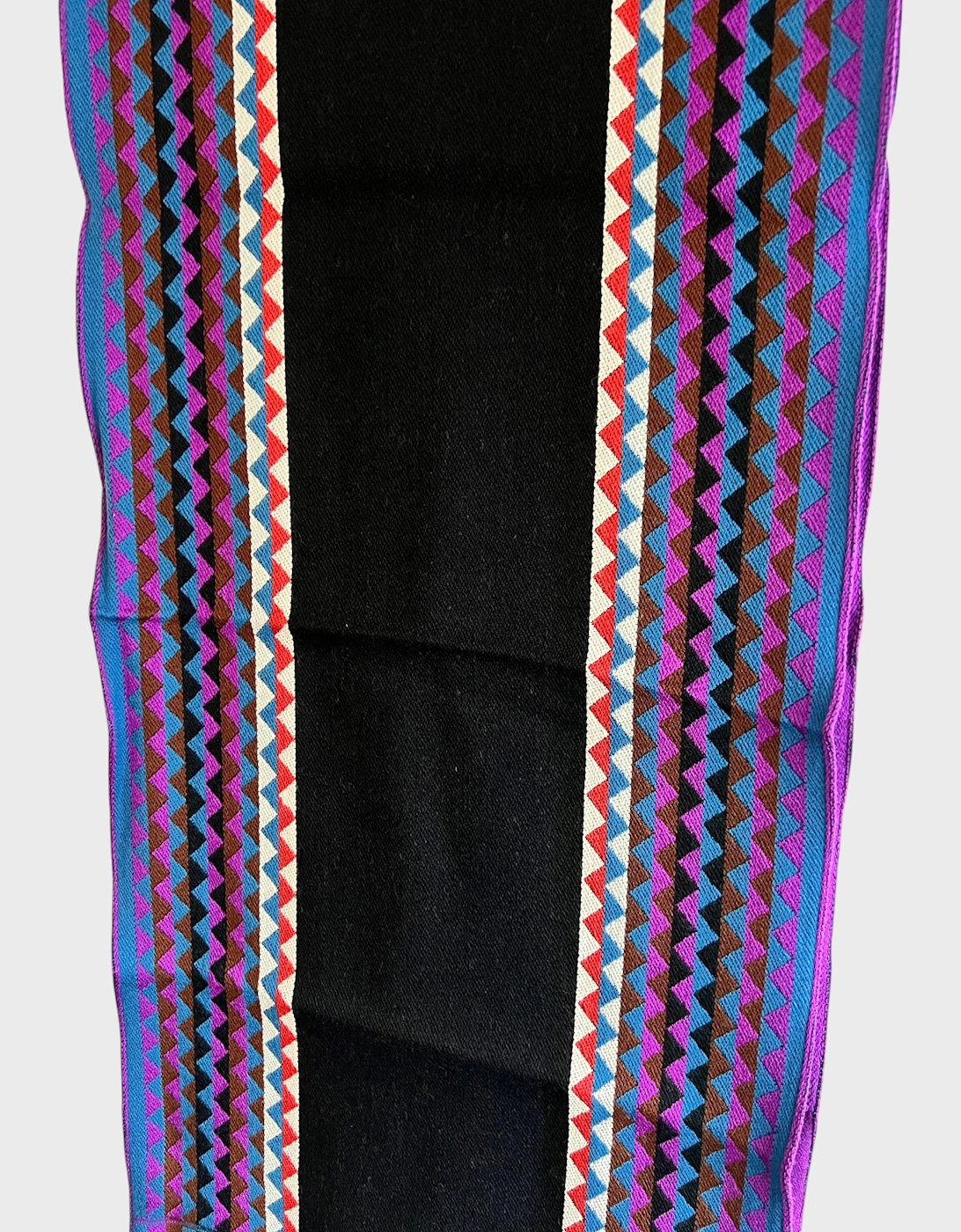 Wool Zigzag Multi Scarf Red