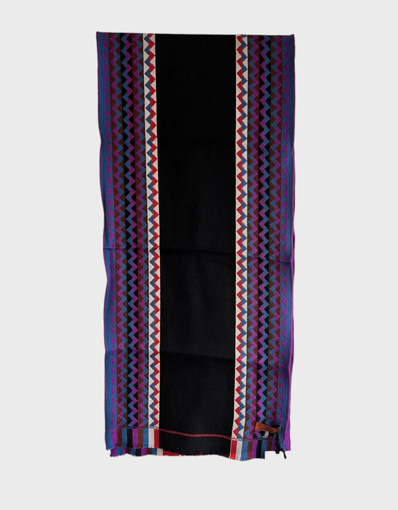 Wool Zigzag Multi Scarf Red