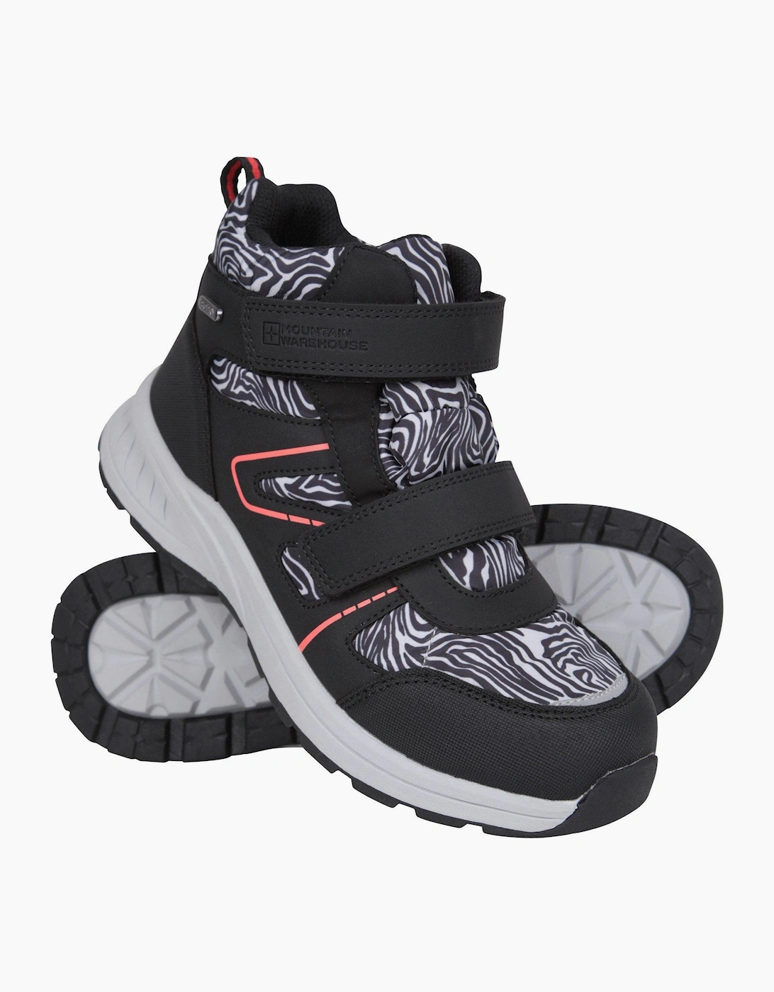 Mountain Warehouse Childrens/Kids Jupiter Adaptive Leopard Print Walking Boots - Black - Size: 1 uk