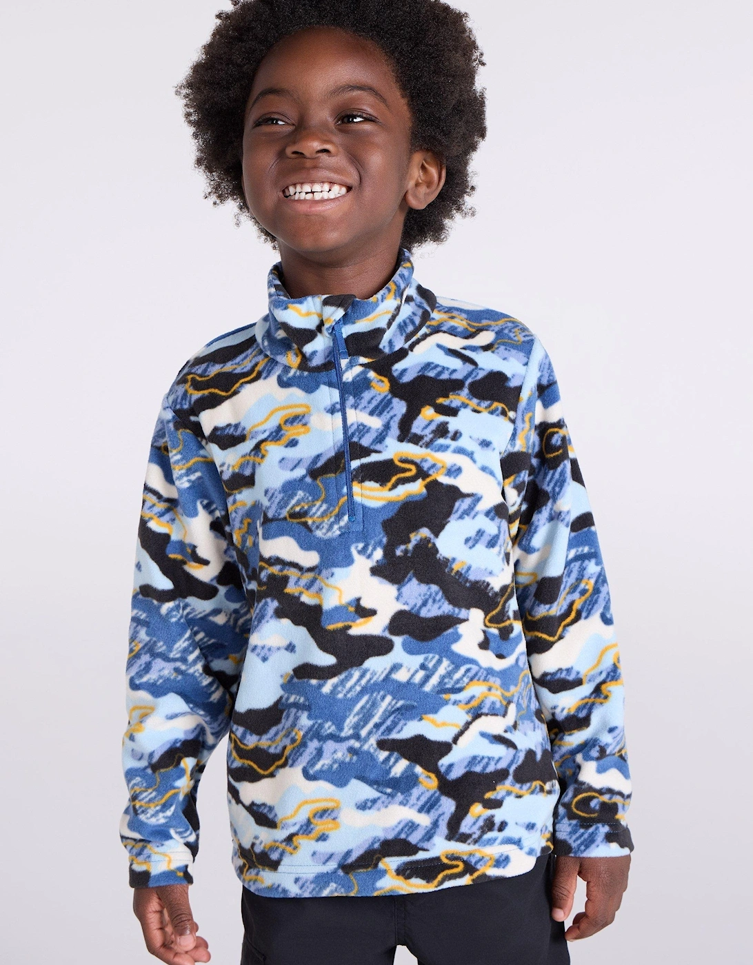 Childrens/Kids Pursuit Dinosaur Skeleton Half Zip Fleece Top, 2 of 1