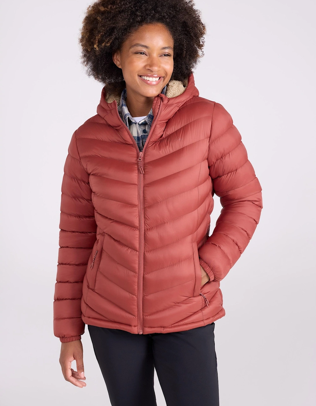 Mountain Warehouse Women's Mountain Warehouse Womens/Ladies Faux Fur Lined Padded Jacket - Red/Orange/Brown