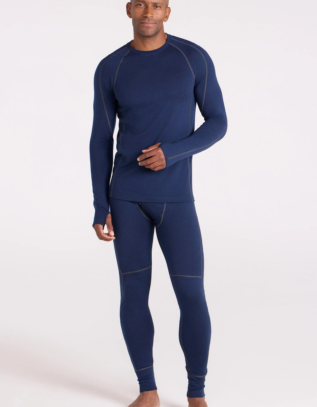 Mountain Warehouse Men's Navy Asgard Merino Wool Base Layer Set - Size: 4XL