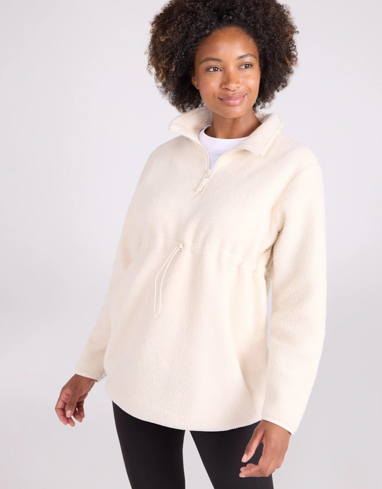 Womens/Ladies Cosy Sherpa Half Zip Maternity Fleece Top