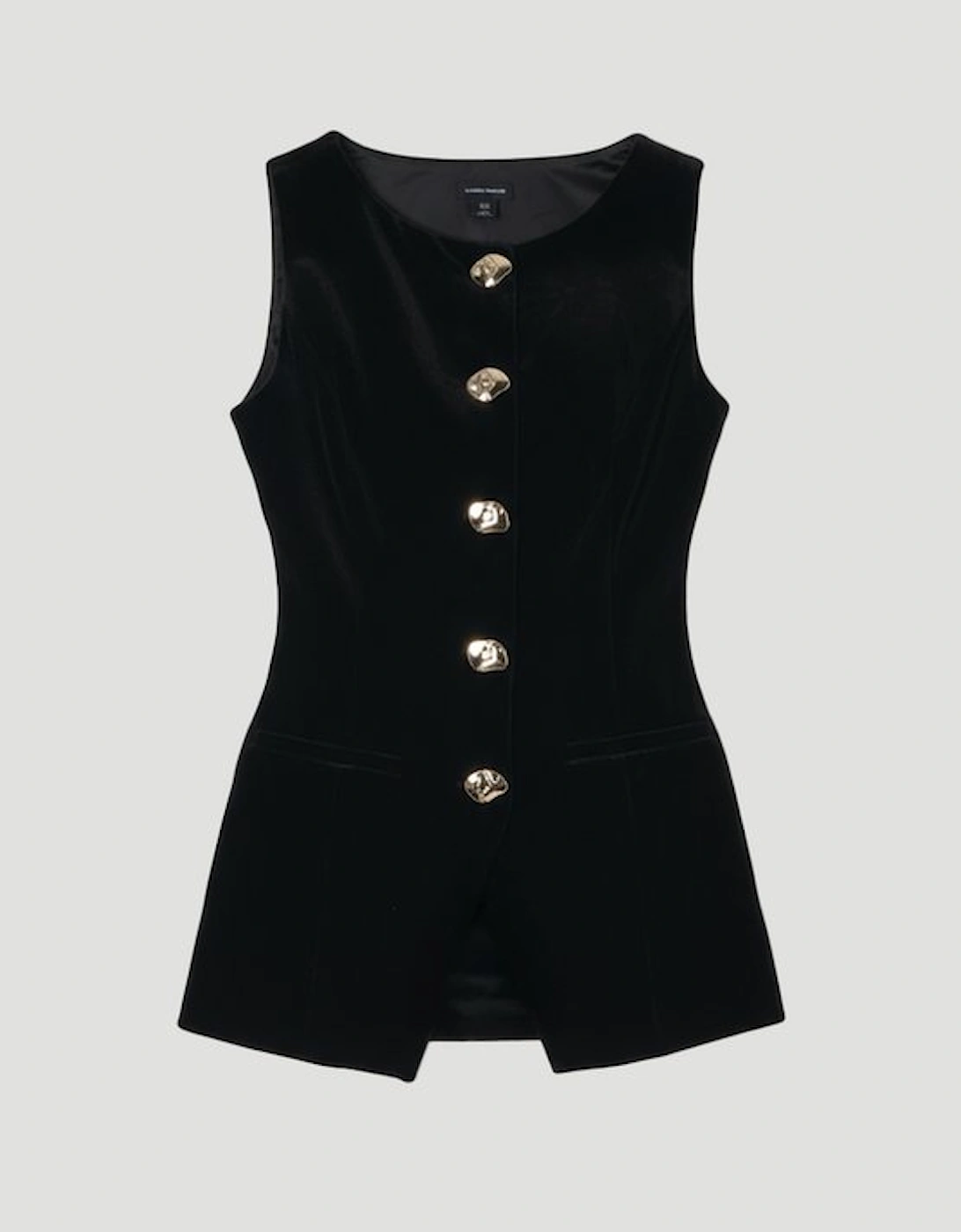 Tailored Velvet Statement Button Front Waistcoat