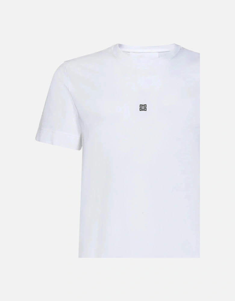 4G Logo Embroidered White T-Shirt