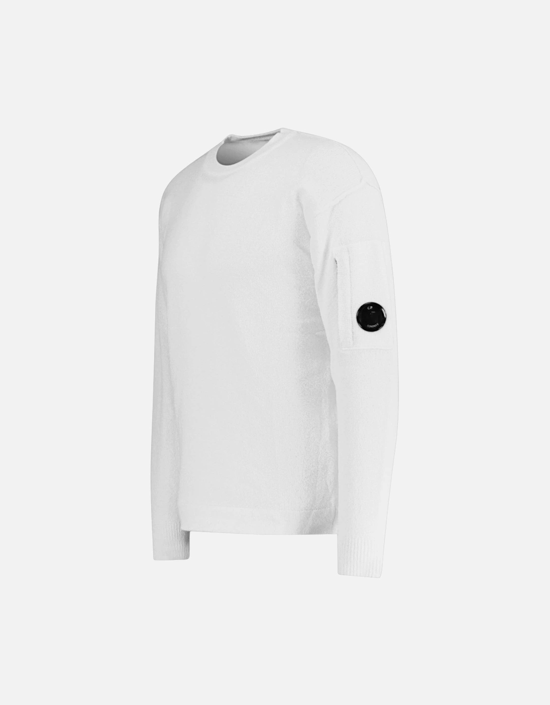 C.P. Company White Light Fleece Lens Sweatshirt
