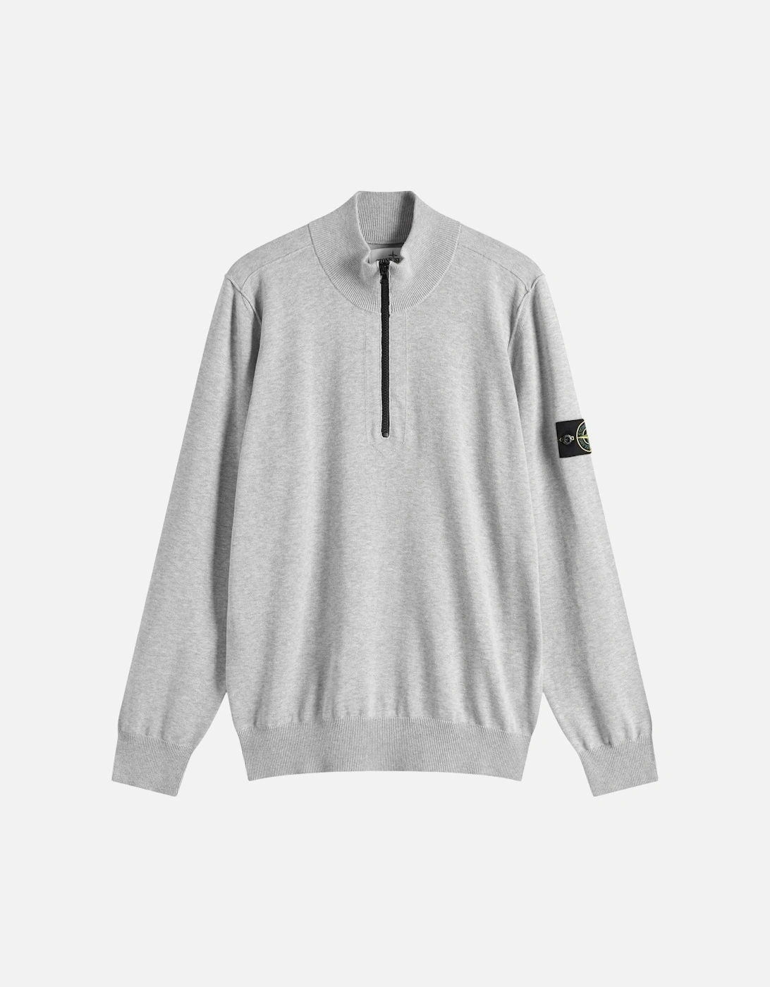 1/4 Zip Grey Ribbed Collar Thin Sweatshirt, 3 of 2