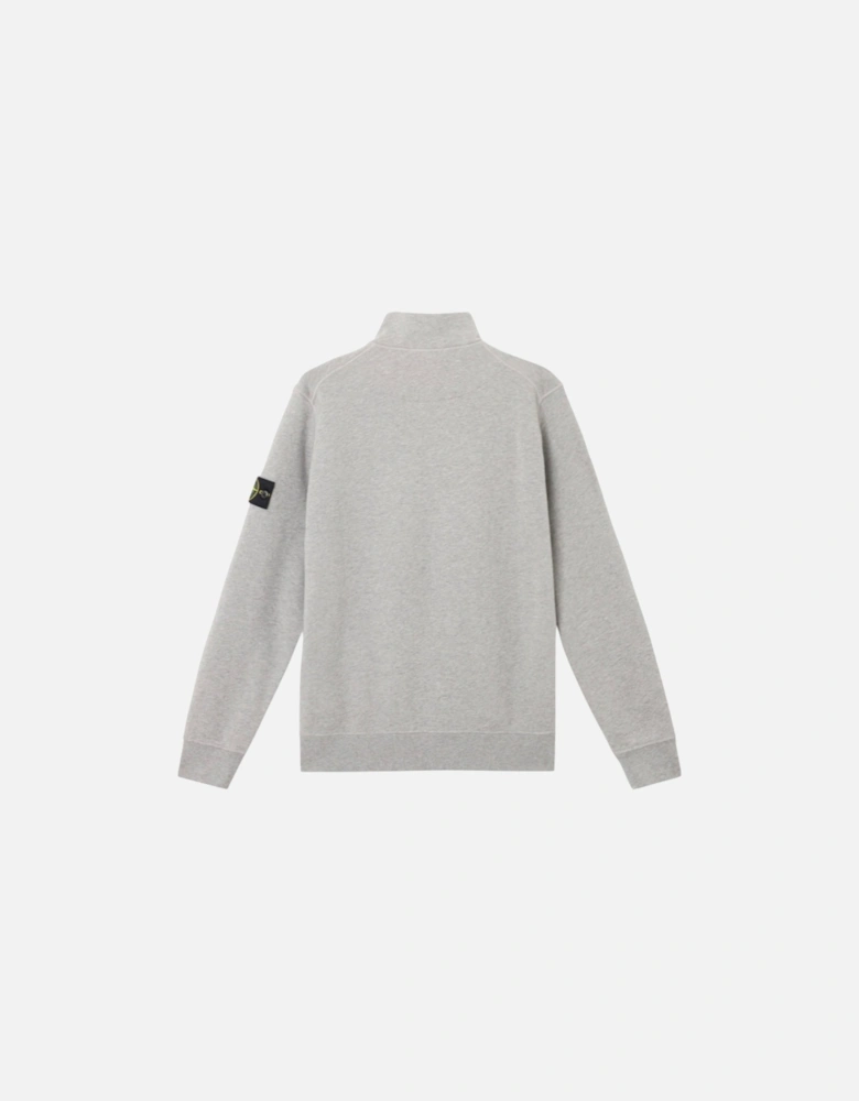 1/4 Zip Grey Ribbed Collar Sweatshirt