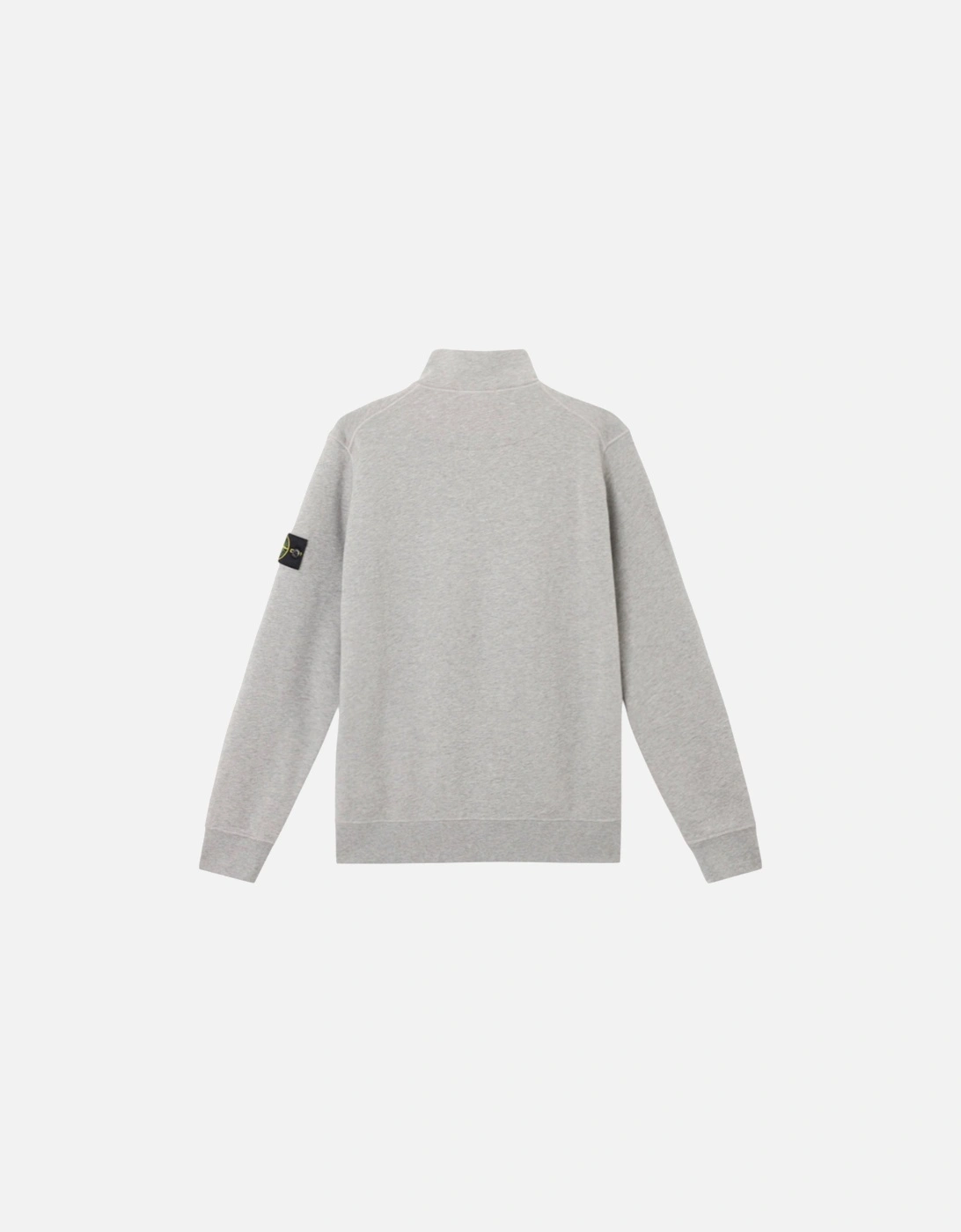 1/4 Zip Grey Ribbed Collar Sweatshirt