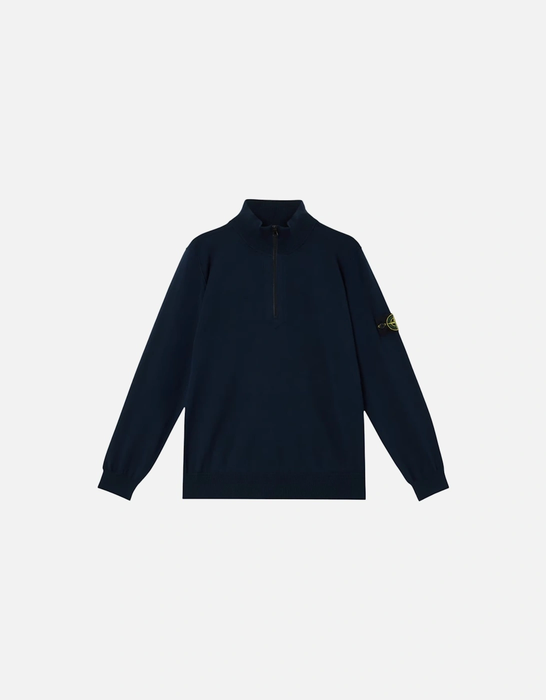 1/4 Zip Navy Ribbed Collar Sweatshirt, 3 of 2