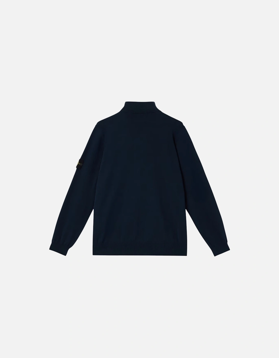 1/4 Zip Navy Ribbed Collar Sweatshirt