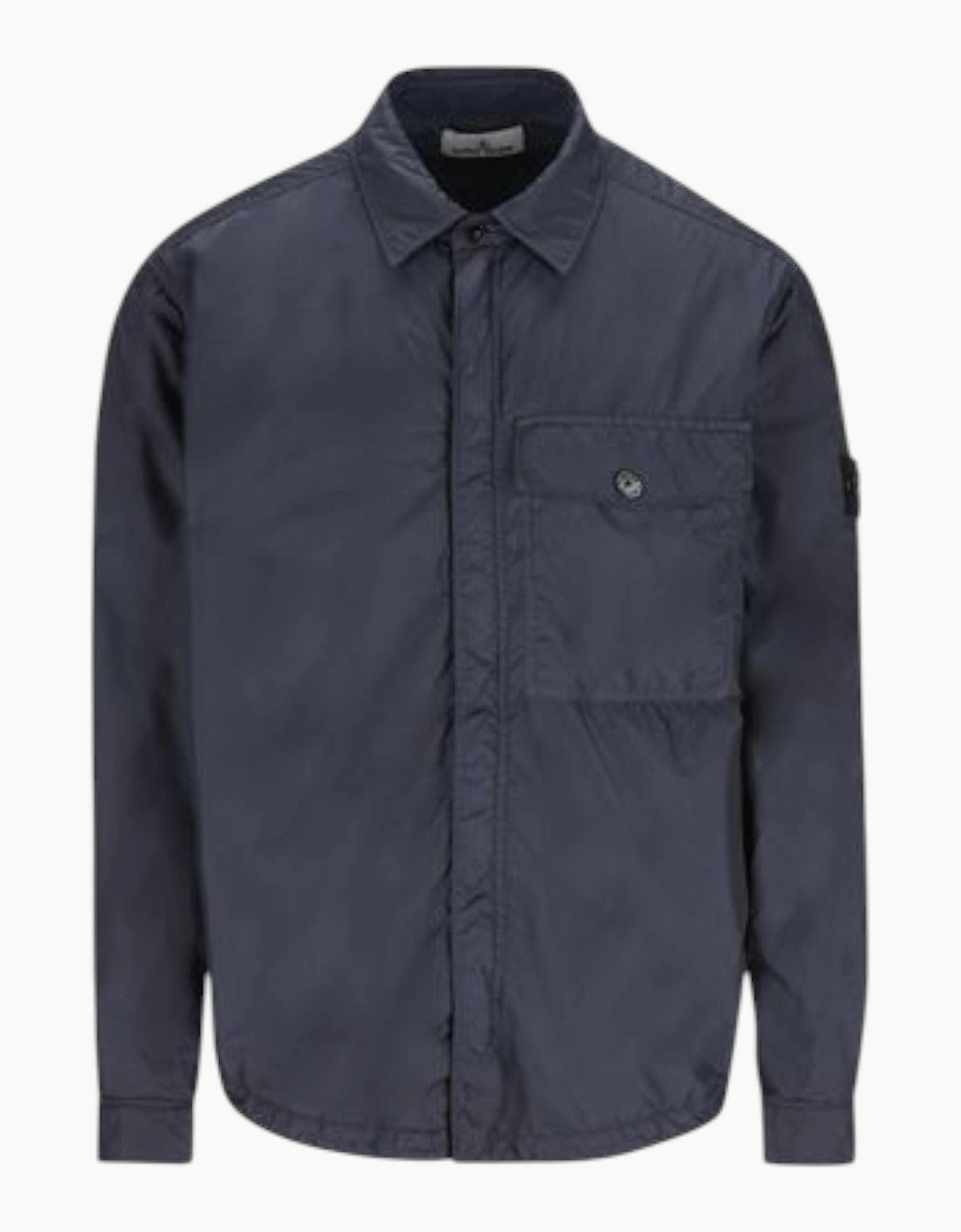 Men's Stone Island Crinkle Reps Navy Overshirt - Cream - Size: 42/Regular