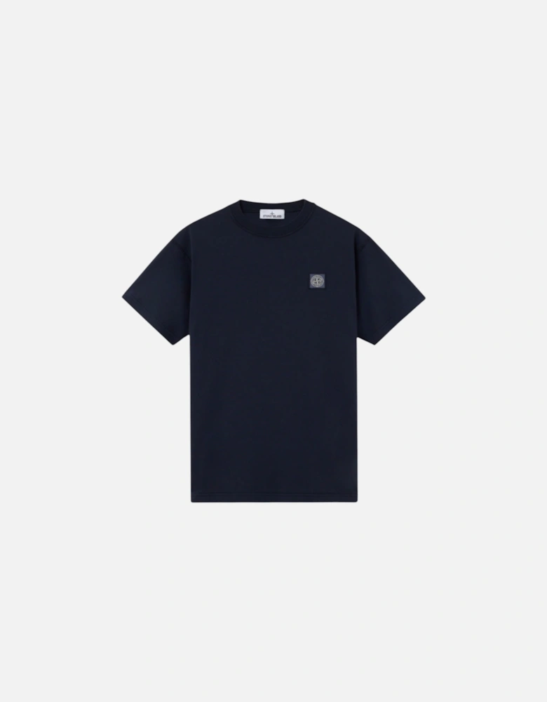 Organic Cotton 'Fissato' Effect Navy T-Shirt