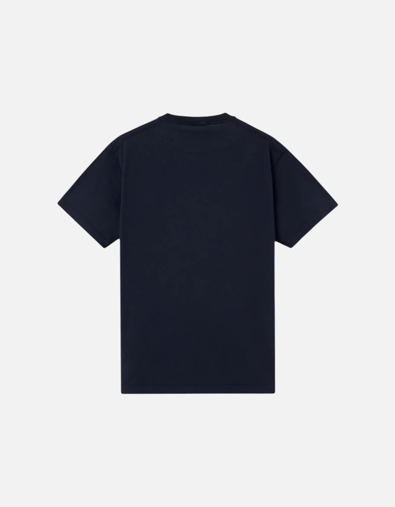 Organic Cotton 'Fissato' Effect Navy T-Shirt