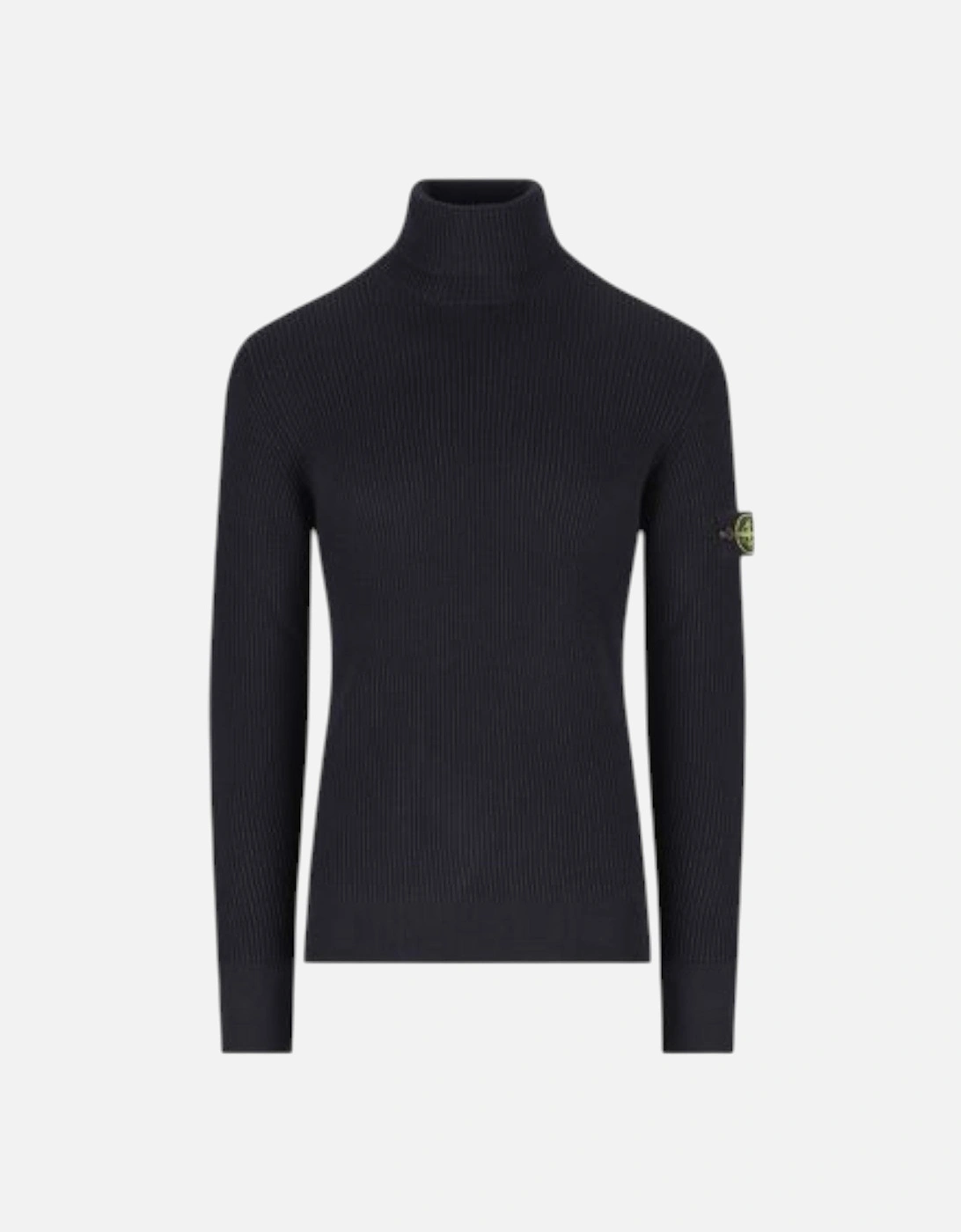 Navy Blue Full Rib Wool Turtleneck Sweatshirt, 5 of 4