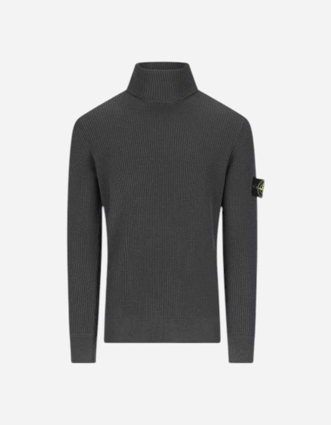 Lead Grey Full Rib Wool Turtleneck Sweatshirt, 5 of 4