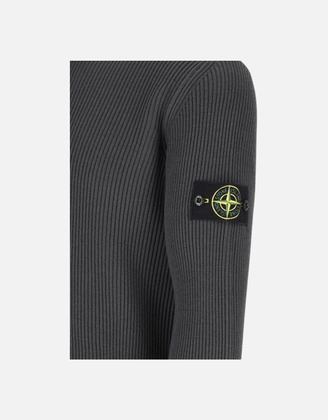 Lead Grey Full Rib Wool Turtleneck Sweatshirt