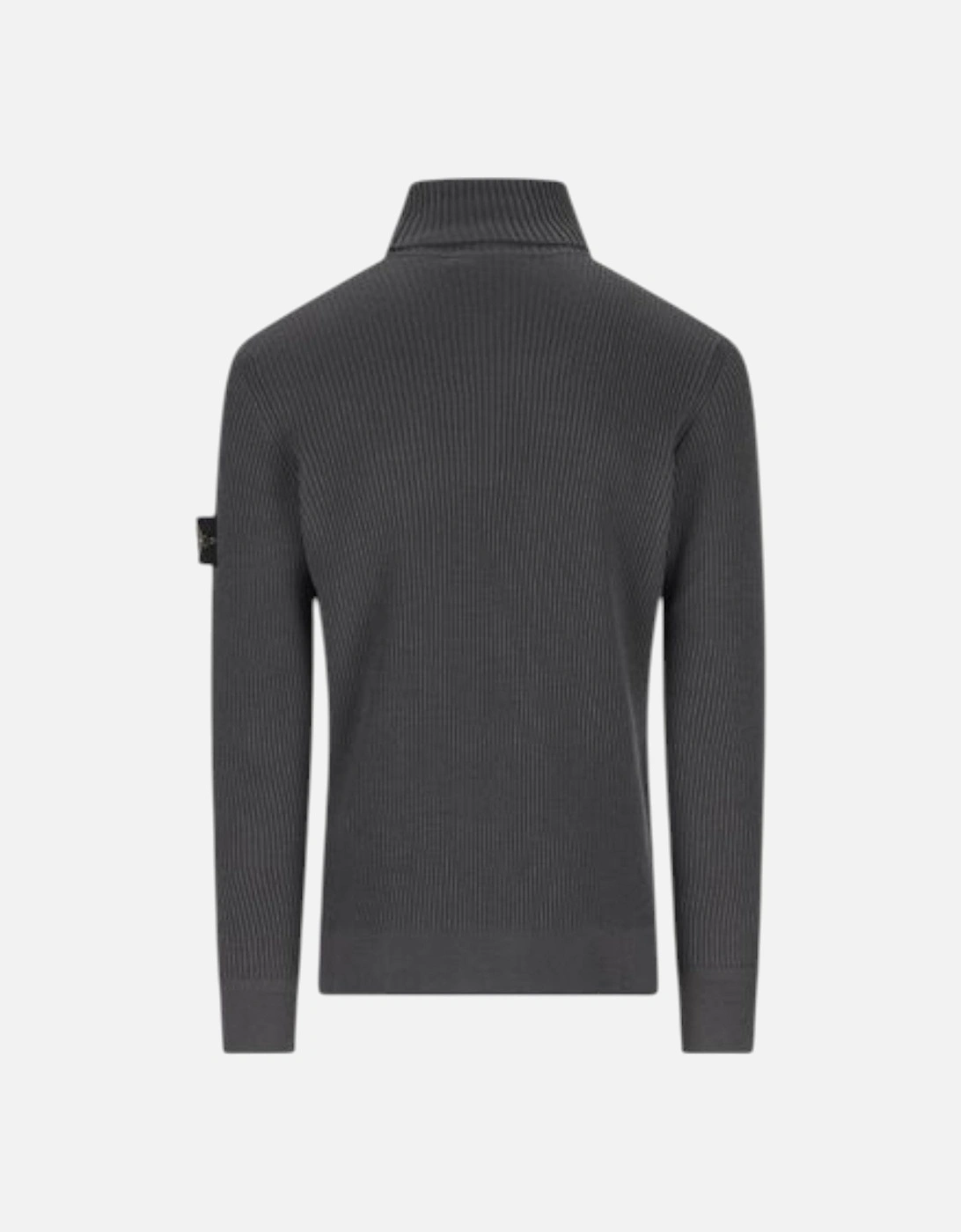 Lead Grey Full Rib Wool Turtleneck Sweatshirt