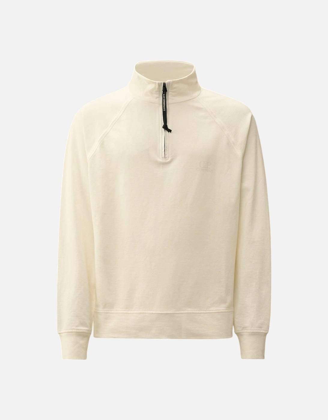 C.P. Company Light Fleece 1/4 Zip White Chest Logo Sweatshirt, 3 of 2