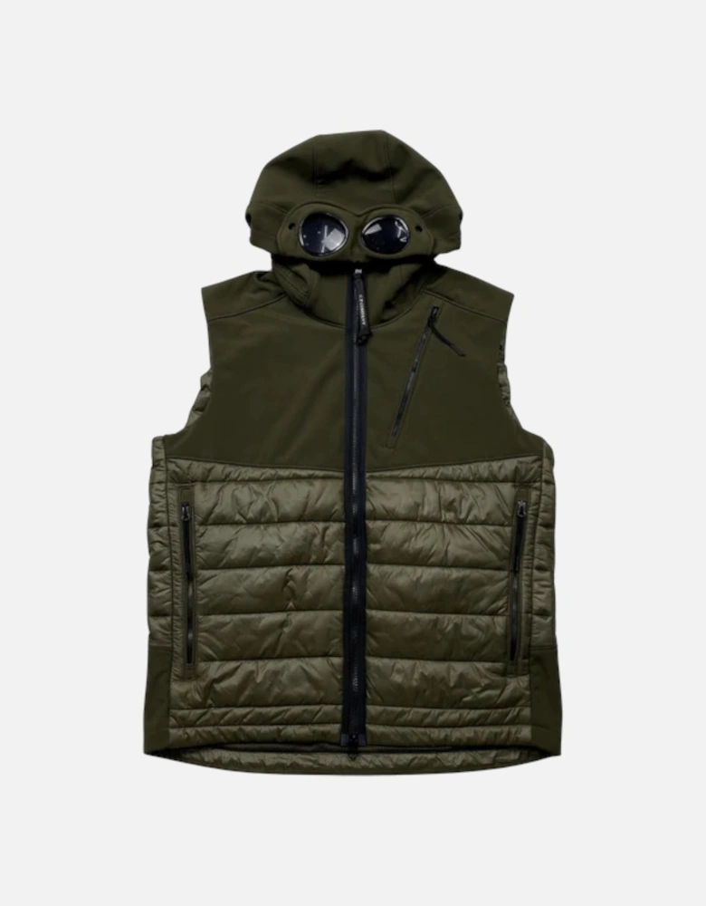 C.P. Company Ivy Green Down Soft Shell Goggle Gilet
