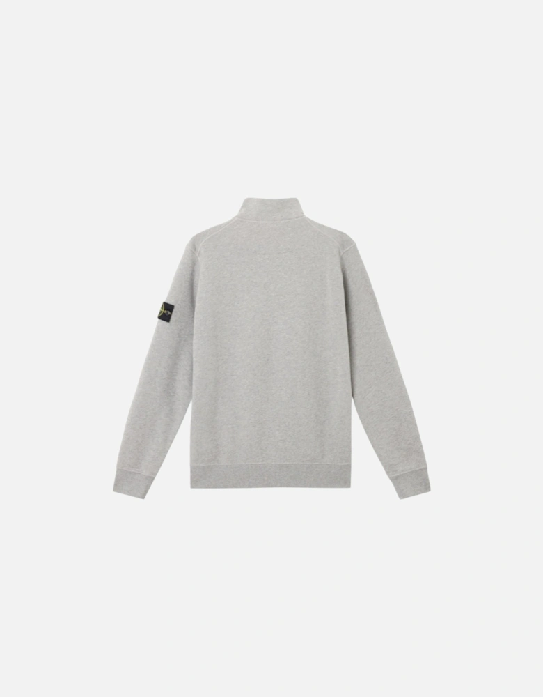 1/4 Zip Grey Ribbed Collar Thin Sweatshirt