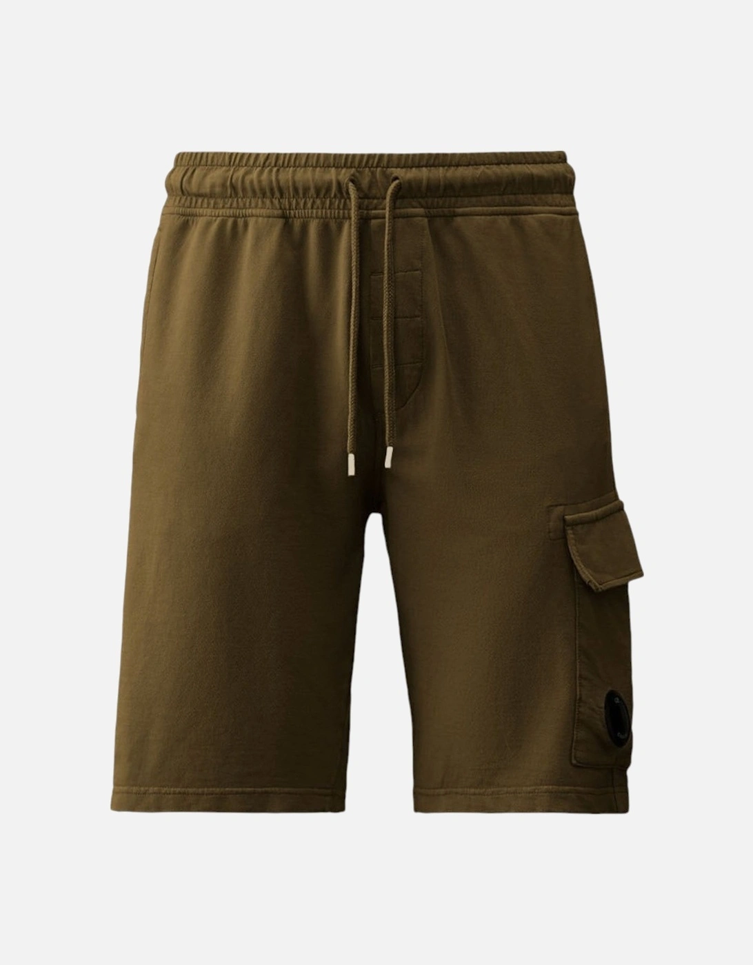 C.P. Company Cotton Lens Light Fleece Khaki Green Shorts, 3 of 2