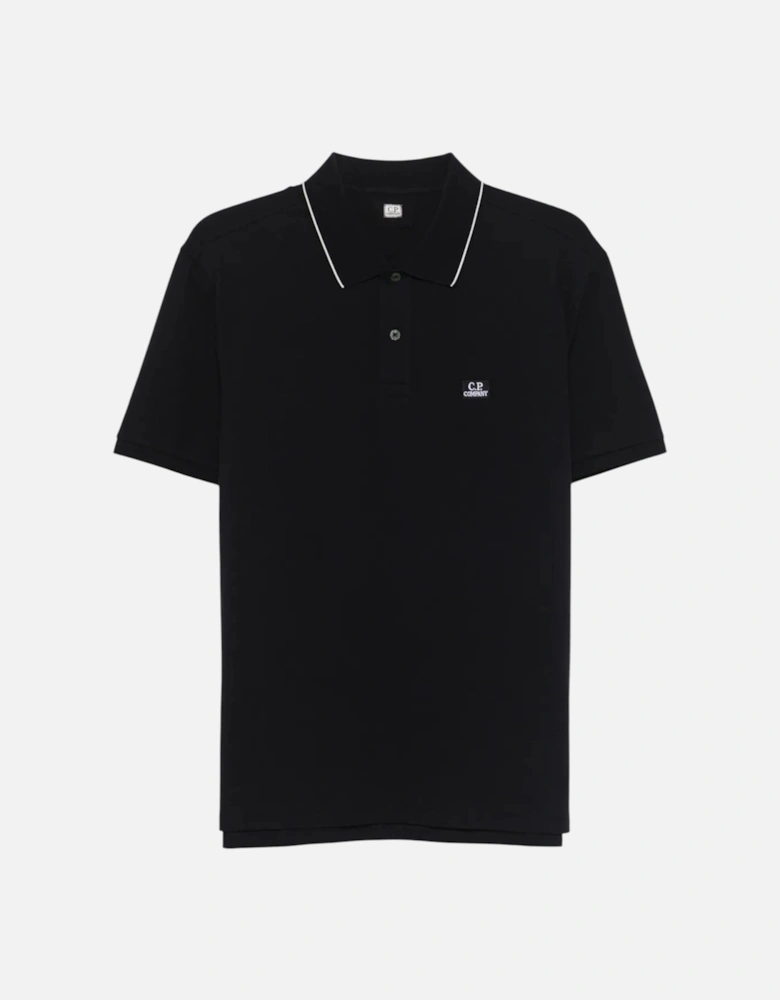 C.P Company Black Cotton Polo Shirt