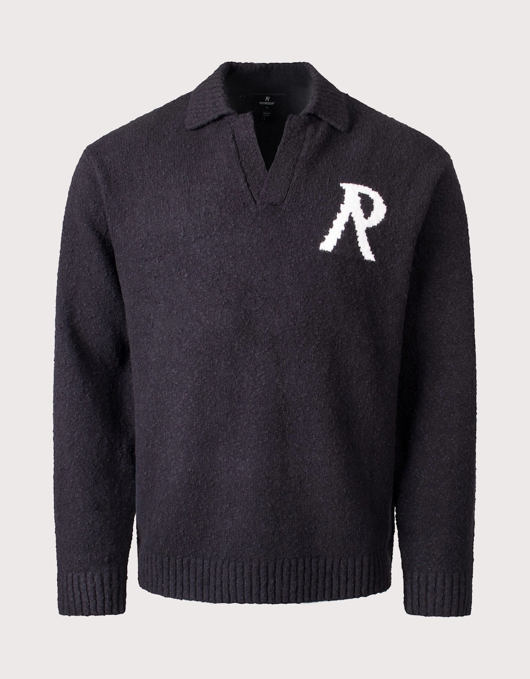 Relaxed Fit Knitted Boucle Long Sleeve Polo Shirt, 4 of 3