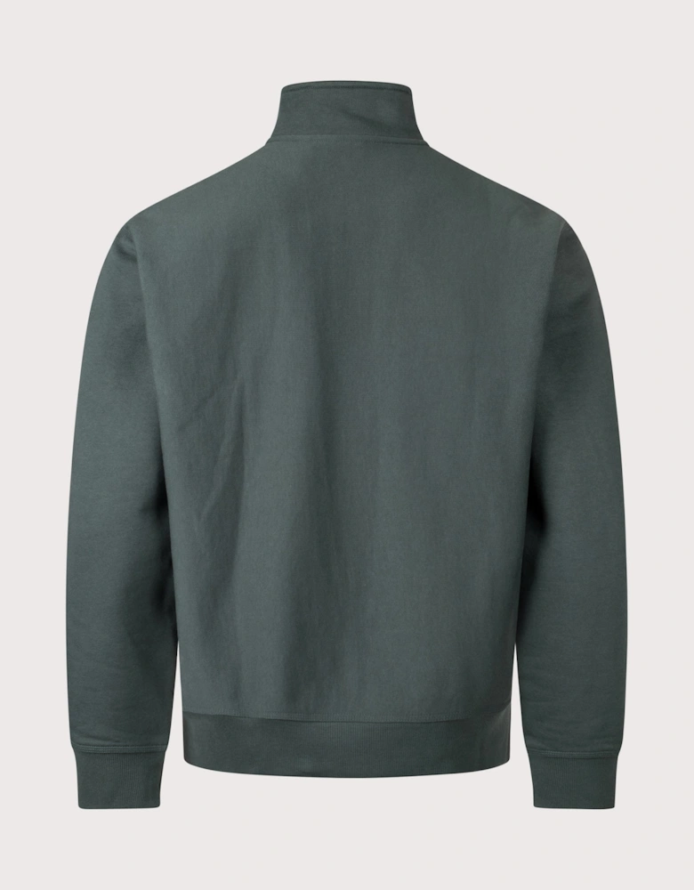 Relaxed Fit Quarter Zip American Script Sweatshirt