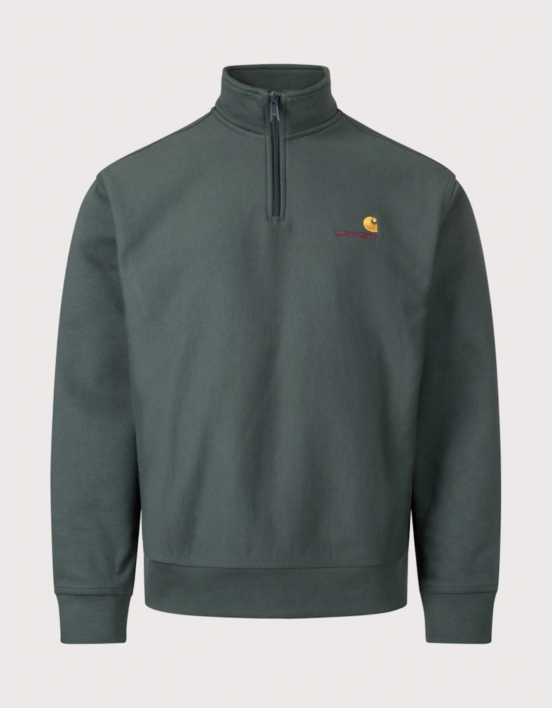 Relaxed Fit Quarter Zip American Script Sweatshirt