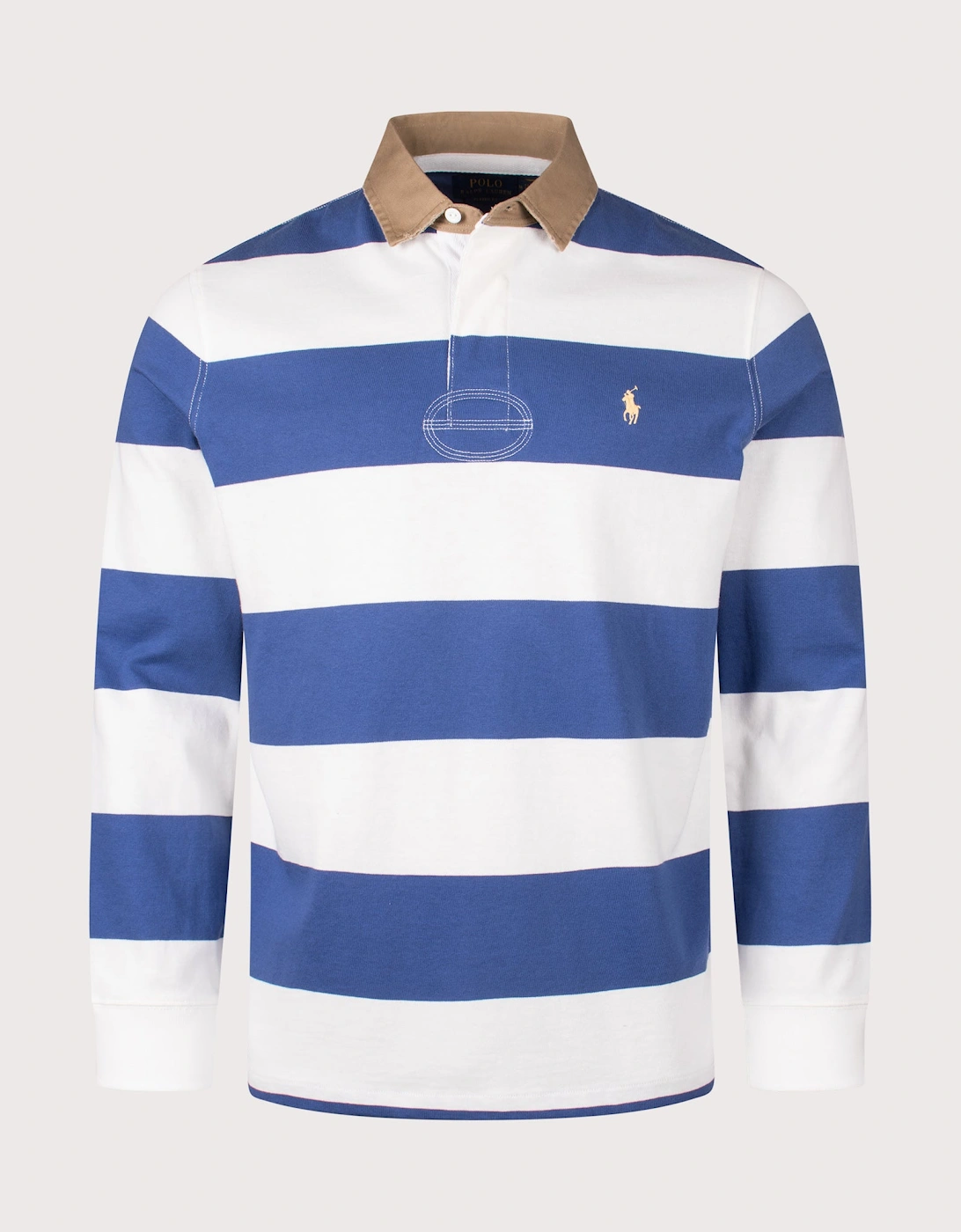 Classic Fit Khaki-Collar Striped Rugby Shirt, 4 of 3