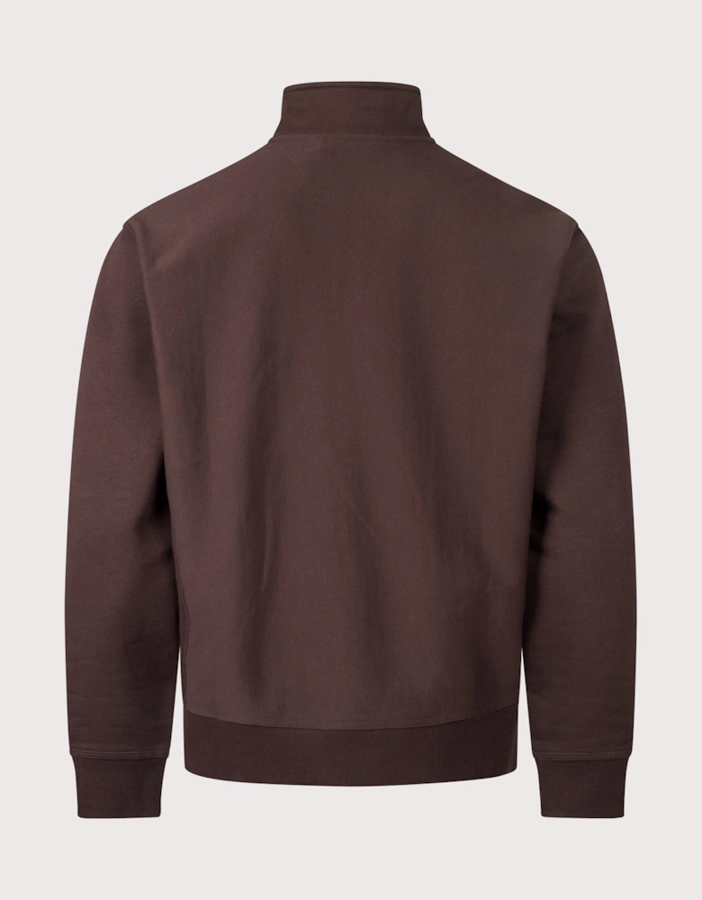 Relaxed Fit Quarter Zip American Script Sweatshirt