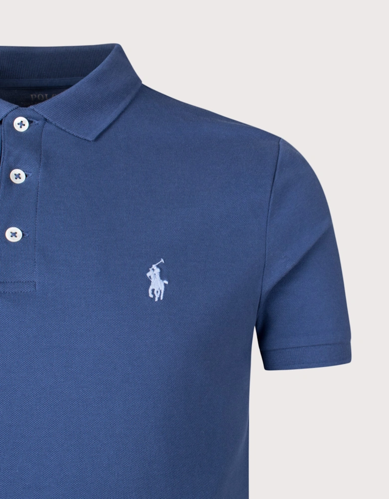 Custom Slim Fit Stretch Mesh Polo Shirt