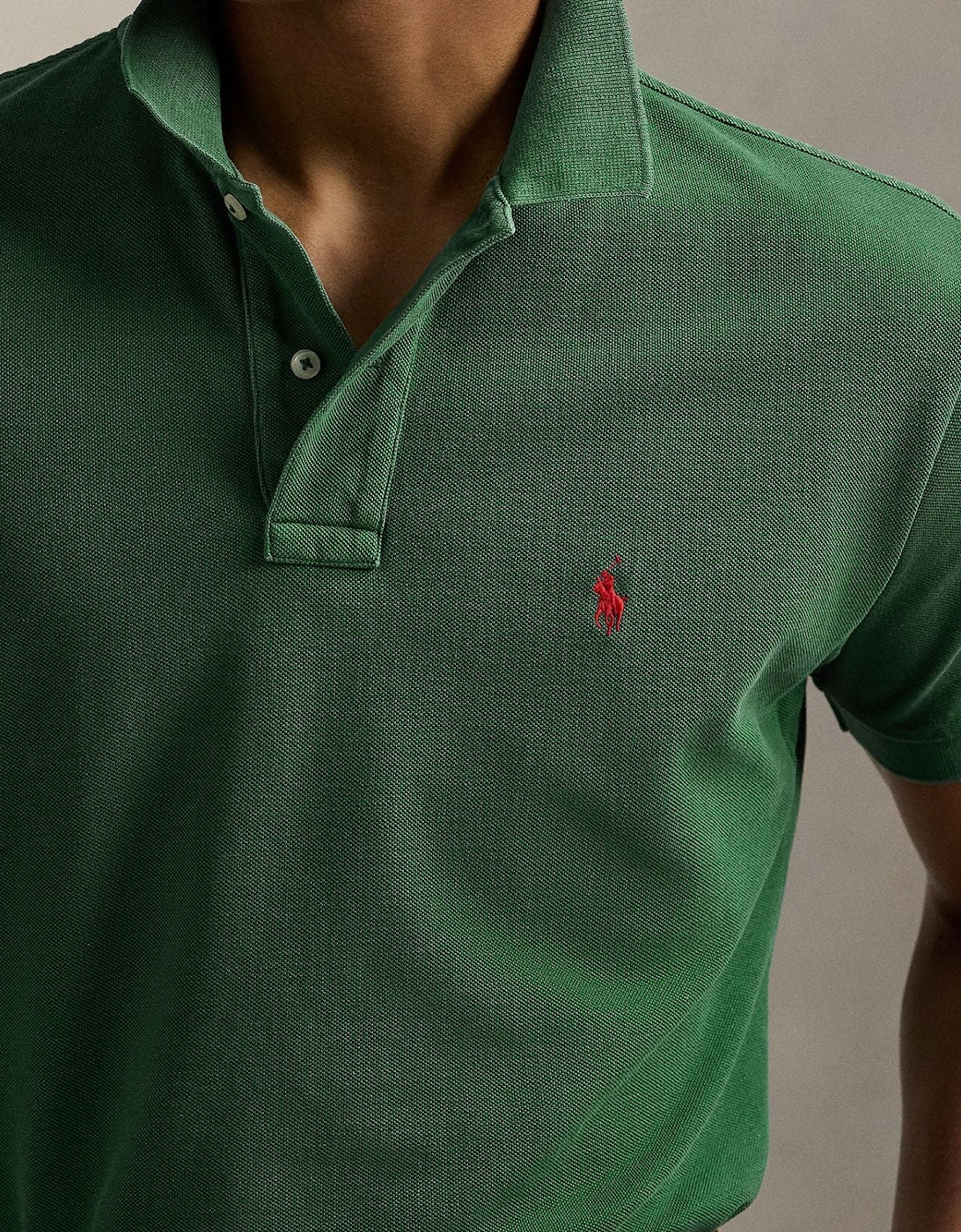 Ralph Lauren Original Fit Mesh Polo Shirt - Washed Forest