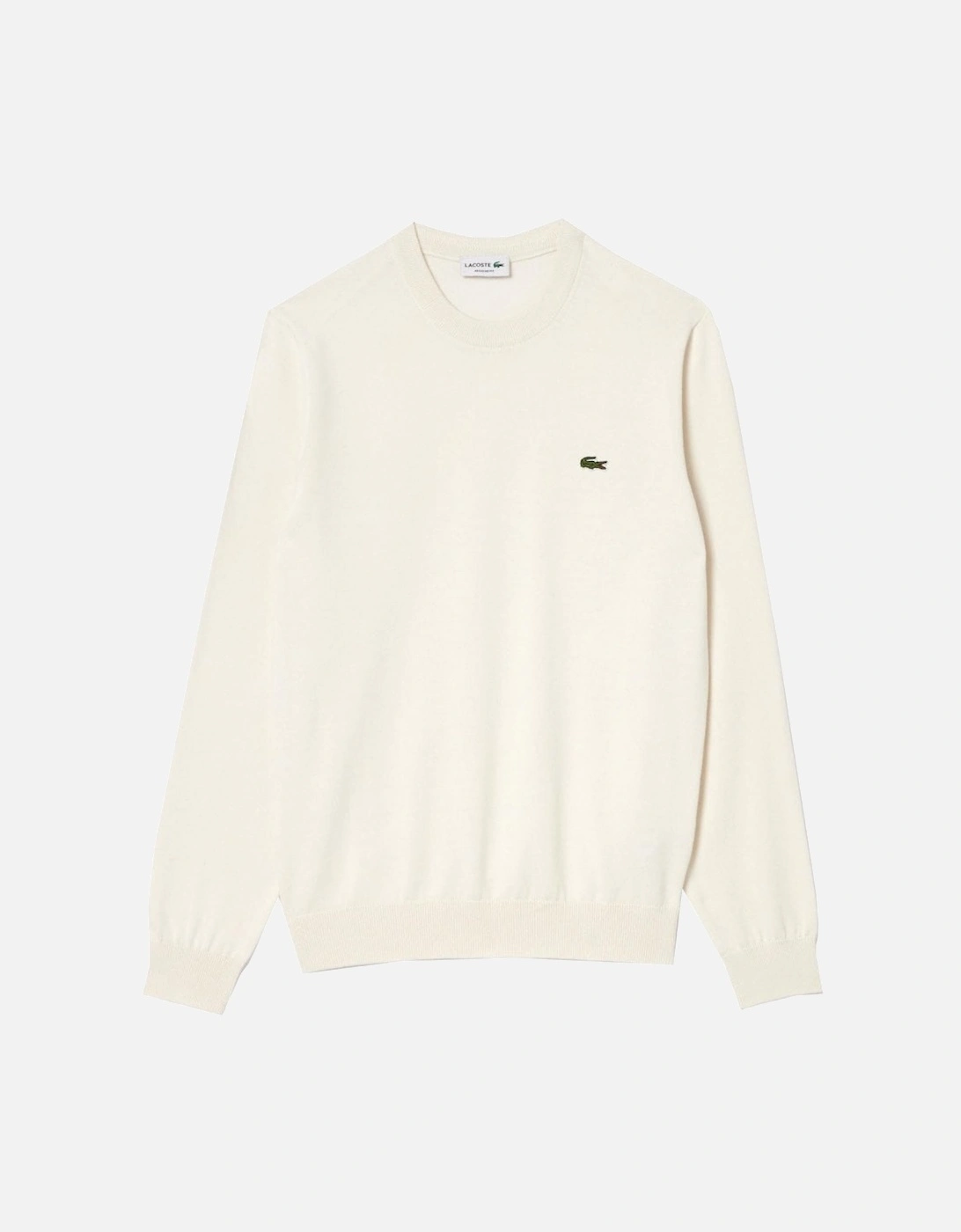 Men's White Cotton Crew Neck Knit, 4 of 3