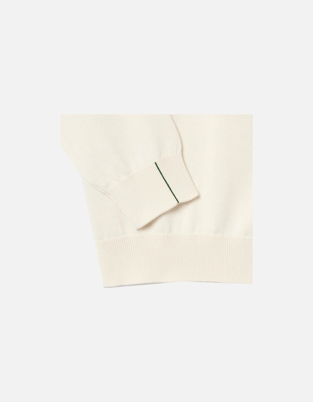 Men's White Cotton Crew Neck Knit