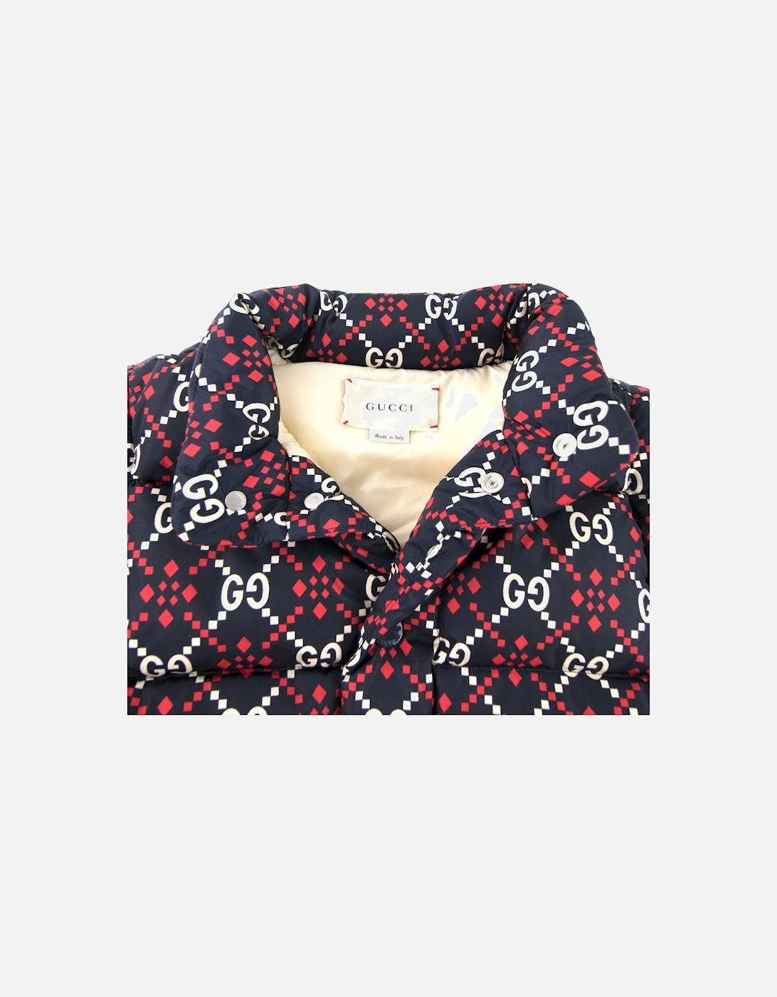 Junior GG Logo Puffer Coat Navy