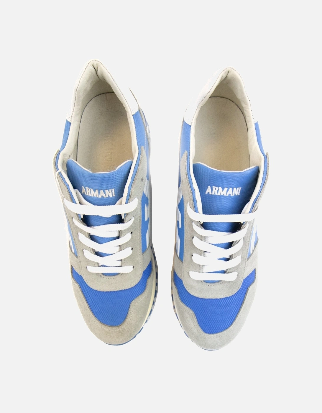 Junior Eagle Logo Leather Sneakers Grey/blue