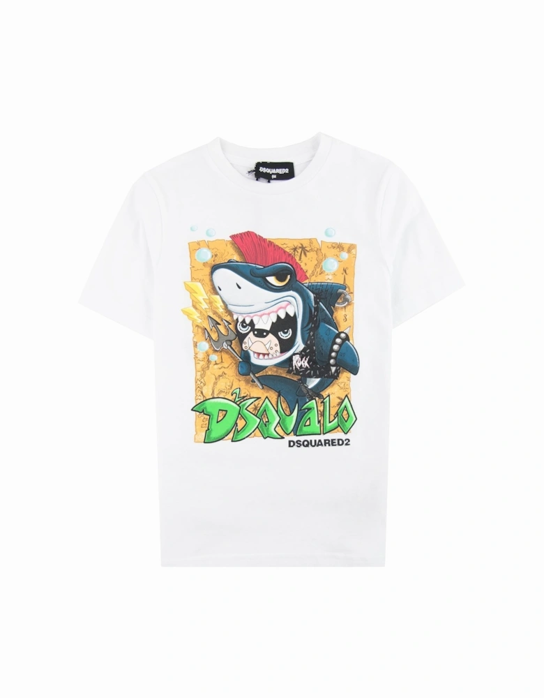 Dsqaured2 Kids Shark Head T-shirt White 100